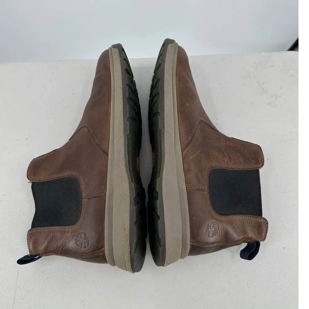 Timberland Redwood Falls Chelsea Boots Brown Leather Mens 9 A5R8Z Grunge